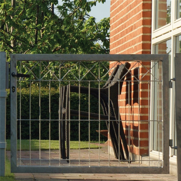 Elementtiaidan portti, galvanoitu, X -koriste yl&auml;reunassa, 780 x 1000 mm