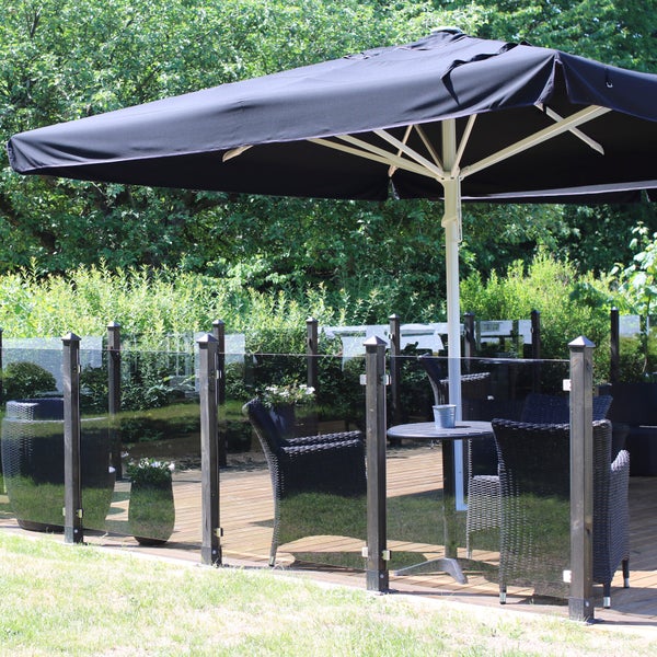 HORTUS Lasinen puutarha-aita, jatkomoduuli: 1 x 100x100cm, 1 x tolppa, 1 x hattu