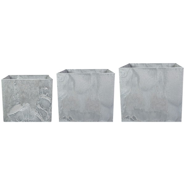 Maud neli&ouml;ruukku art stone - Grey Setti, jossa 3 eri kokoa