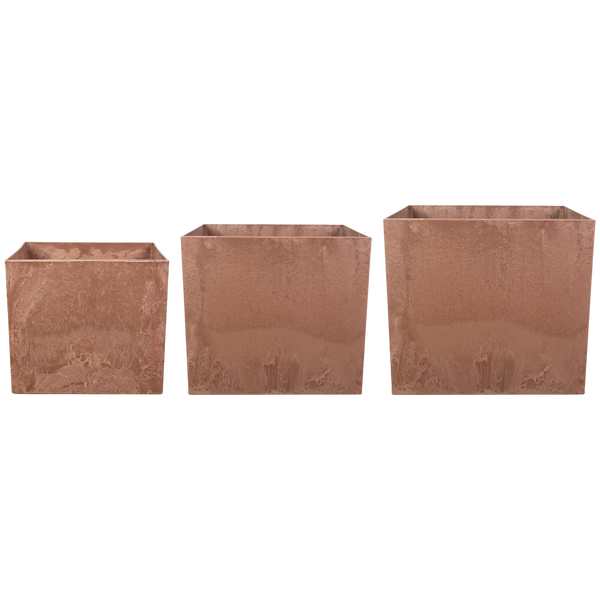 Maud neli&ouml;ruukku art stone - Oak Setti, jossa 3 eri kokoa