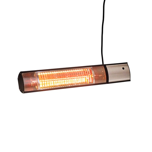 HORTUS Terassil&auml;mmitin sein&auml;malli 500/1000/1500 W, GT, 51 cm, kaukos&auml;&auml;din, antrasiitti