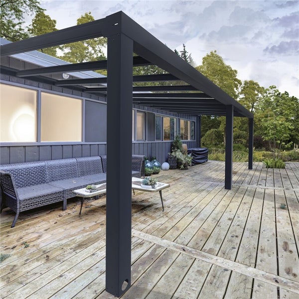 Palram - Canopia STOCKHOLM terassikatos  3,4x7,4m antrasiitti