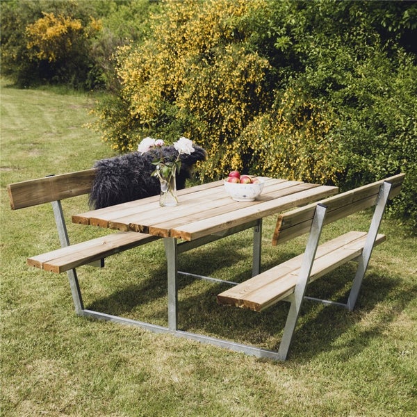 HORTUS P&ouml;yt&auml;/penkki -setti, "FREJA" painekyll. galvanoitu runko