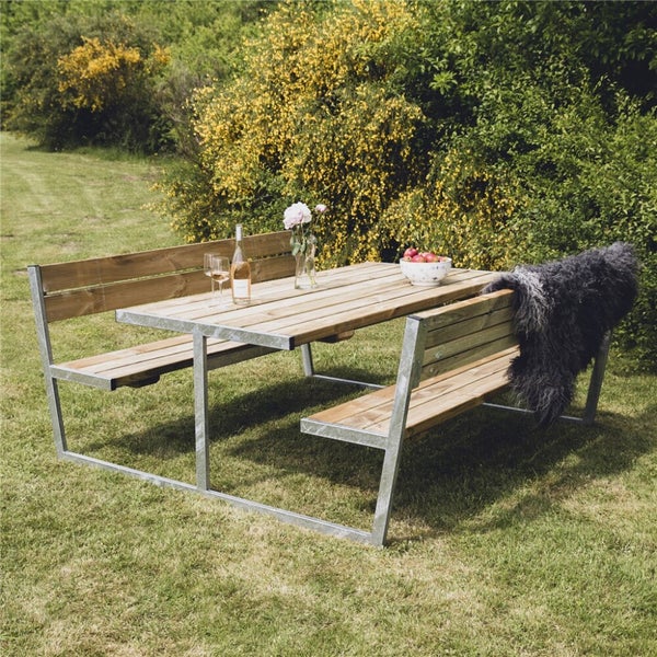 HORTUS P&ouml;yt&auml;/penkki -setti, "BALDER" painekyll. galvanoitu runko