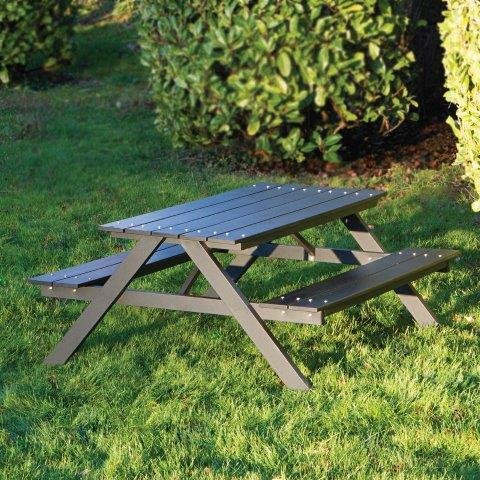 Lasten p&ouml;yt&auml; ja penkki yhdistelm&auml; A-malli musta nonwood ja antrasiittikehys