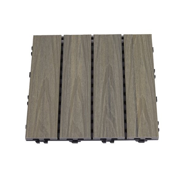 Terassilaatta komposiittia 30 x 30 cm 4 kpl., kelopuun v&auml;rinen HORTUS