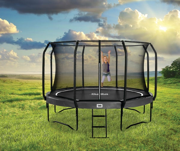 Salta Trampoliini First Class &Oslash;427 cm, musta sis. turvaverkon portaat