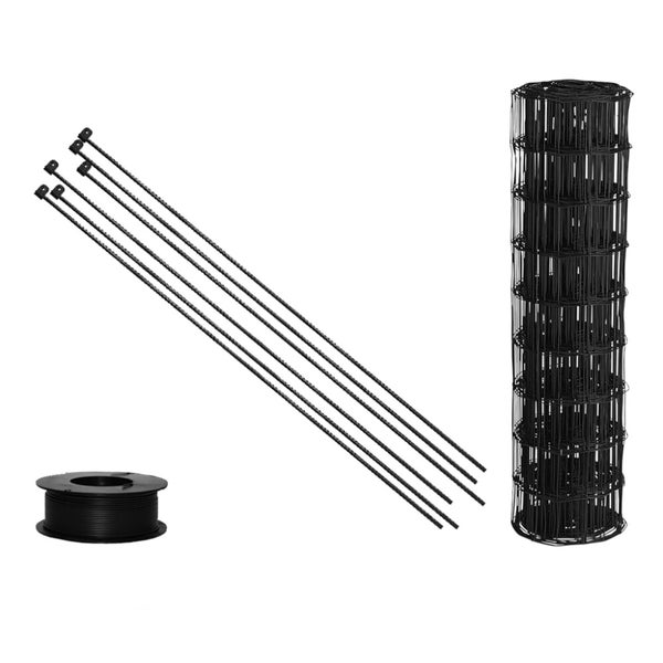 Puutarha-aita, paketti: 90 cm,  10x10 - 50 metri&auml;, harjater&auml;stolpilla, musta