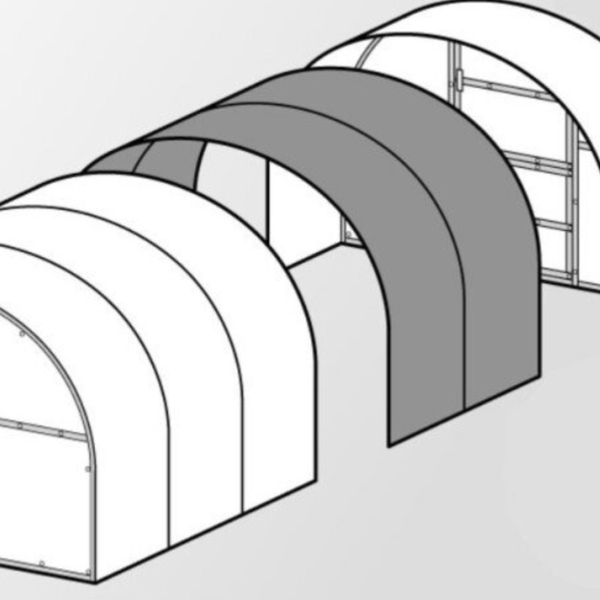 Kasvihuone BALTIC LT -jatko-osa 2m, 6mm polykarbonaattilevyill&auml;