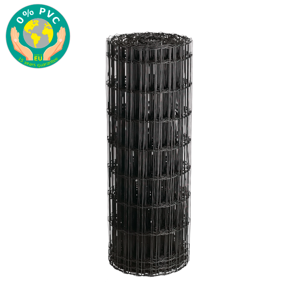 Puutarha-aita, 0% PVC, musta, 5 x 10 cm, 60 cm x 25 m