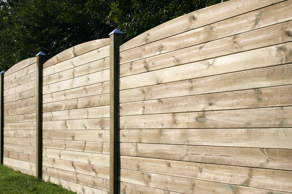 HORTUS 170 cm korkea, kolmen paneelin mittainen ponttilauta-aitasetti, kaareva yl&auml;osa