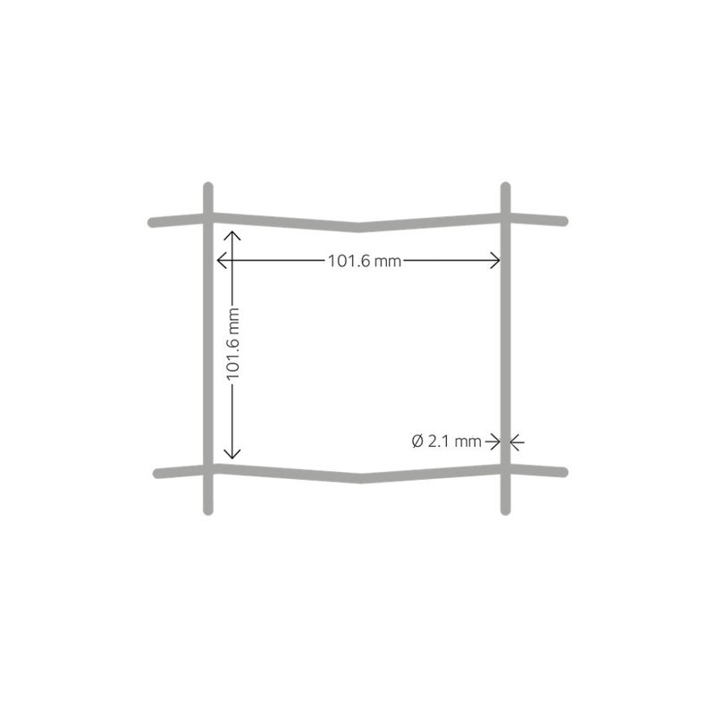 Puutarha-aita, galvanoitu, 10 x 10 cm, 110 cm x 25 m