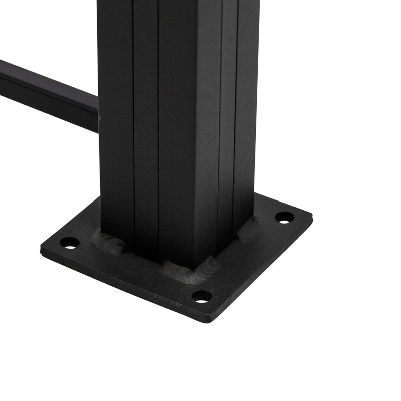 3 paneelia HORTUS s&auml;leikk&ouml;&auml; 100 x 100 cm, musta, mukana 4 kpl 108cm alumiinitolppaa