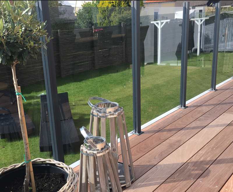 HORTUS Lasipaneeli alumiinitolpille, 100 x 80 cm, savulasi