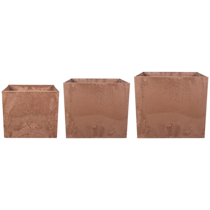 Maud neli&ouml;ruukku art stone - Oak Setti, jossa 3 eri kokoa