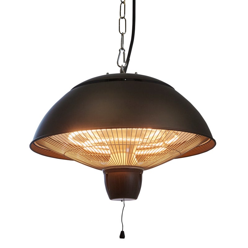 HORTUS Terassil&auml;mmitin ripustettava 600/1500 W, HA, &Oslash;42 cm, musta