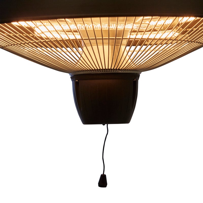 HORTUS Terassil&auml;mmitin ripustettava 600/1500 W, HA, &Oslash;42 cm, musta