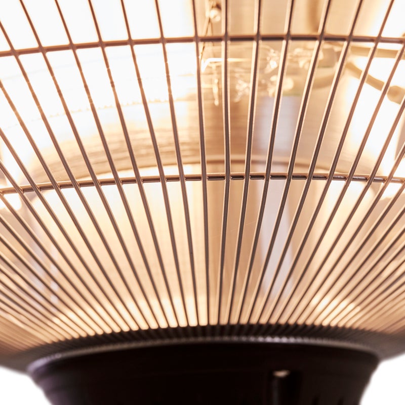 HORTUS Terassil&auml;mmitin lattiamalli s&auml;&auml;dett&auml;v&auml;ll&auml; jalalla 900/1200/2100 W, HA, hopea