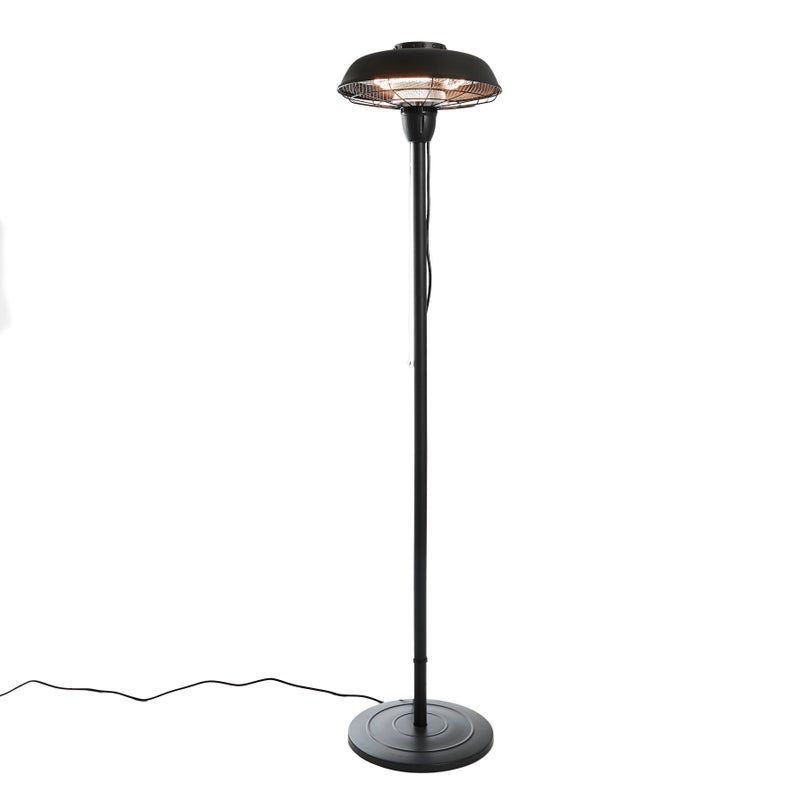 HORTUS Terassil&auml;mmitin 900/2100W lattiamalli, HA, musta