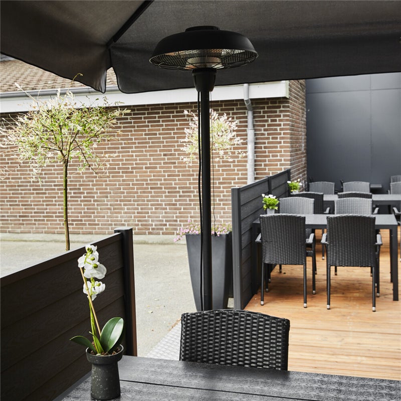 HORTUS Terassil&auml;mmitin 900/2100W lattiamalli, HA, musta