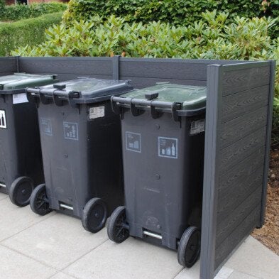 Roska-astioiden suojus, komposiittia, Roma HORTUS K: 121 x L: 256 x S: 95 cm