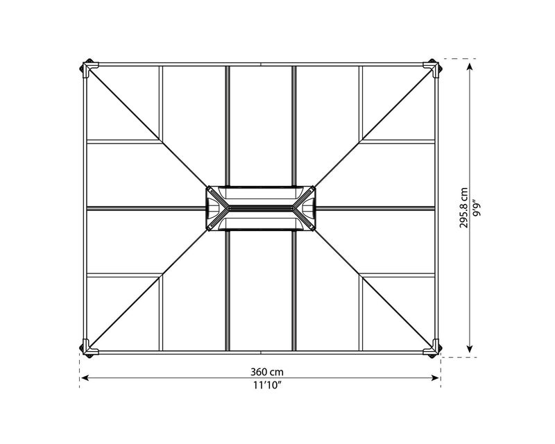Palram - Canopia Martinique puutarhapaviljonki 3600, antrasiitti