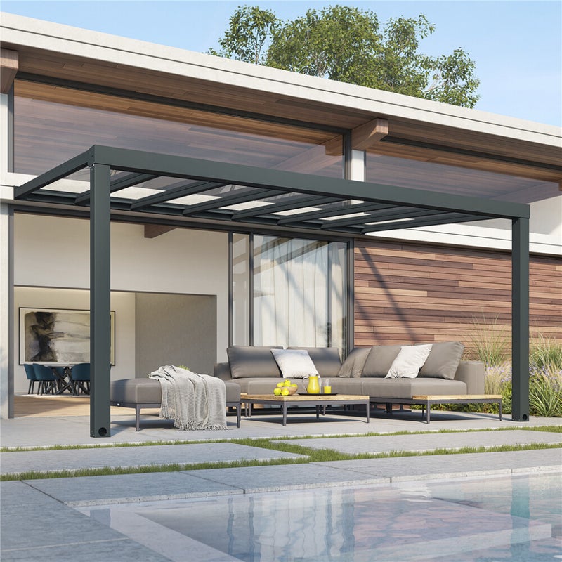 Palram - Canopia STOCKHOLM terassikatos  3,4x3,7m antrasiitti