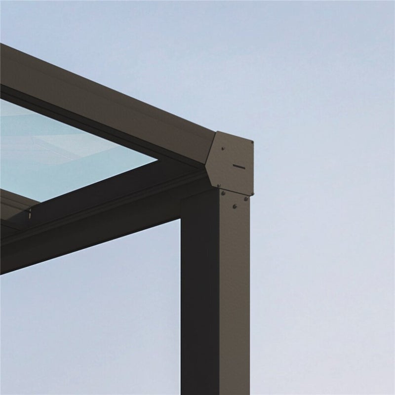 Palram - Canopia STOCKHOLM terassikatos 3.4 x 3.7 m, antrasiitti Sis. Kattokaihtimet