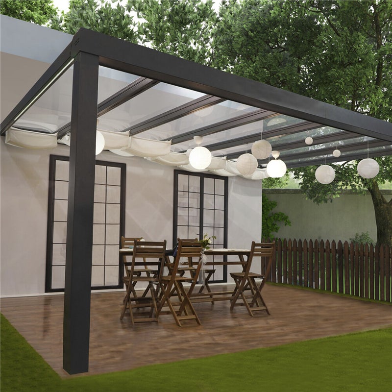 Palram - Canopia STOCKHOLM terassikatos  3,4x5,2m antrasiitti