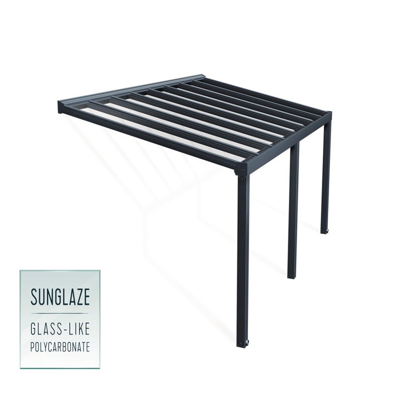 Palram - Canopia STOCKHOLM terassikatos  3,4x5,9m antrasiitti