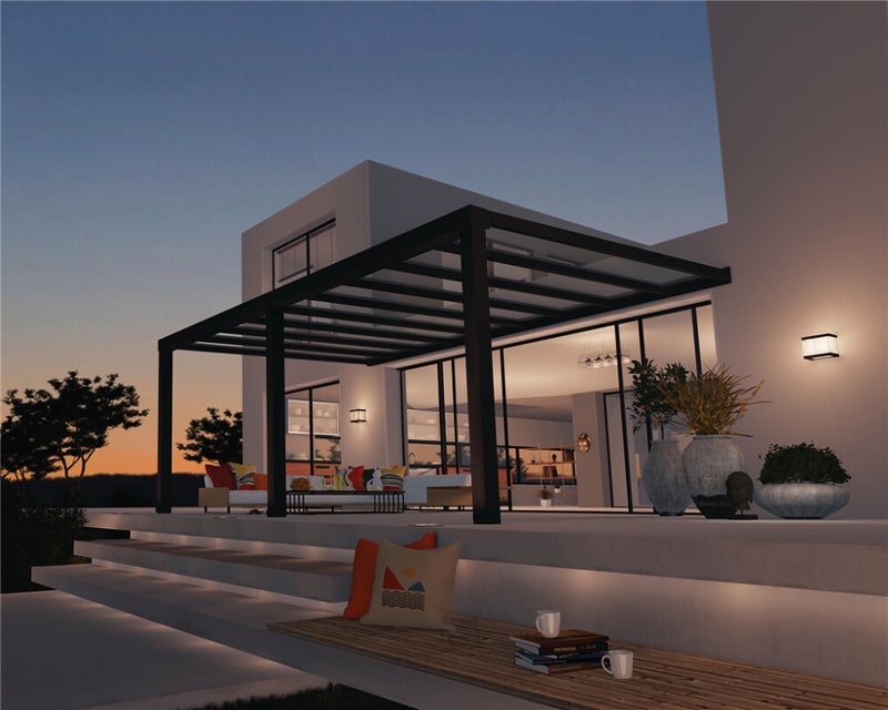 Palram - Canopia STOCKHOLM terassikatos 3.4 x 5.9 m, antrasiitti Sis. Kattokaihtimet