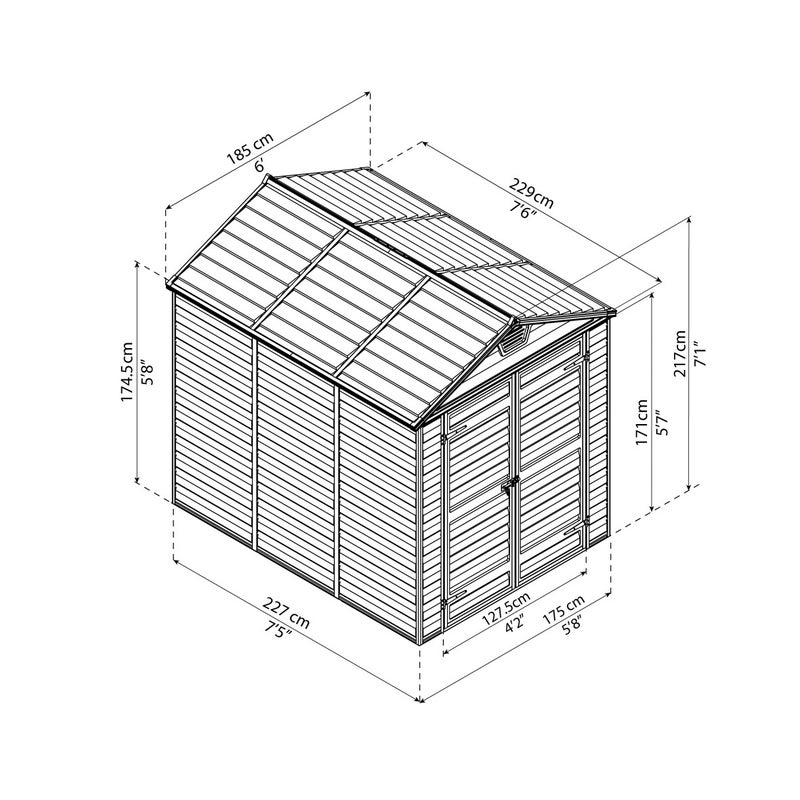 Pihavaja Palram - Canopia SKYLIGHT 4,2 m2 Keskiy&ouml;n harmaa