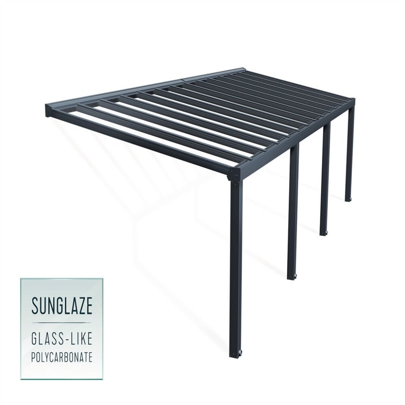 Palram - Canopia STOCKHOLM Terassikatos  3.4 x 9.5 m, antrasiitti