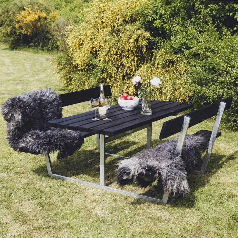 HORTUS P&ouml;yt&auml;/penkki -setti, "SIF" musta galvanoitu runko