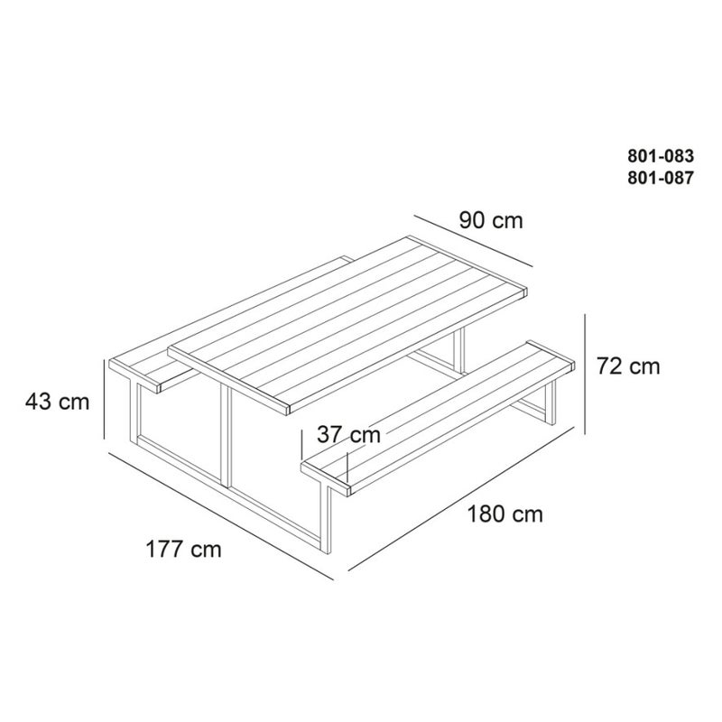 HORTUS P&ouml;yt&auml;/penkki -setti, "ODIN" painekyll. galvanoitu runko