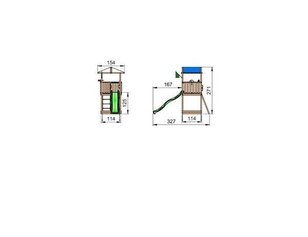 Jungle Gym Hut leikkitornikokonaisuus sis. liukum&auml;en