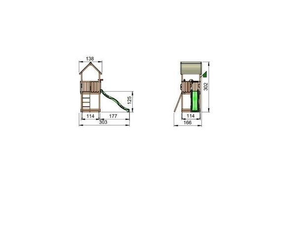 Jungle Gym Club leikkitornikokonaisuus sis. liukum&auml;en