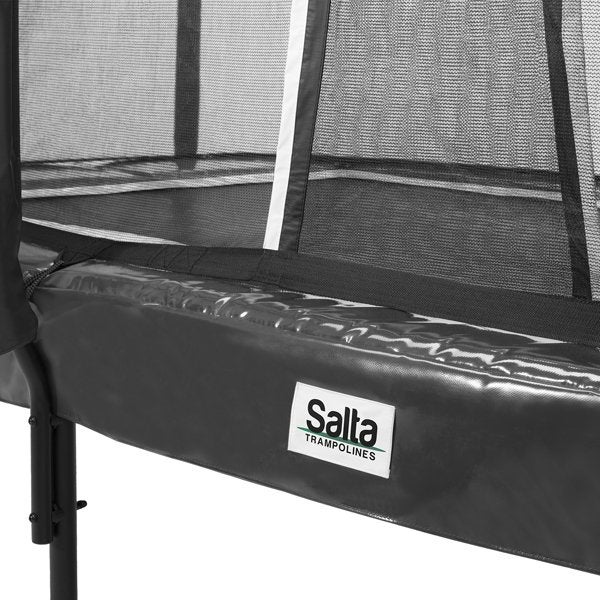 Salta Trampoliini First Class 366x214 cm, musta sis. turvaverkon portaat