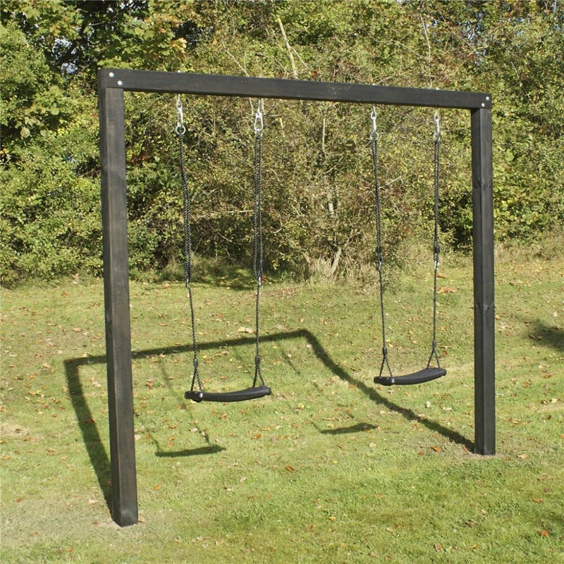 Keinuteline Alma musta/petsattu sis. 2 mustaa keinunistuinta NORDIC PLAY