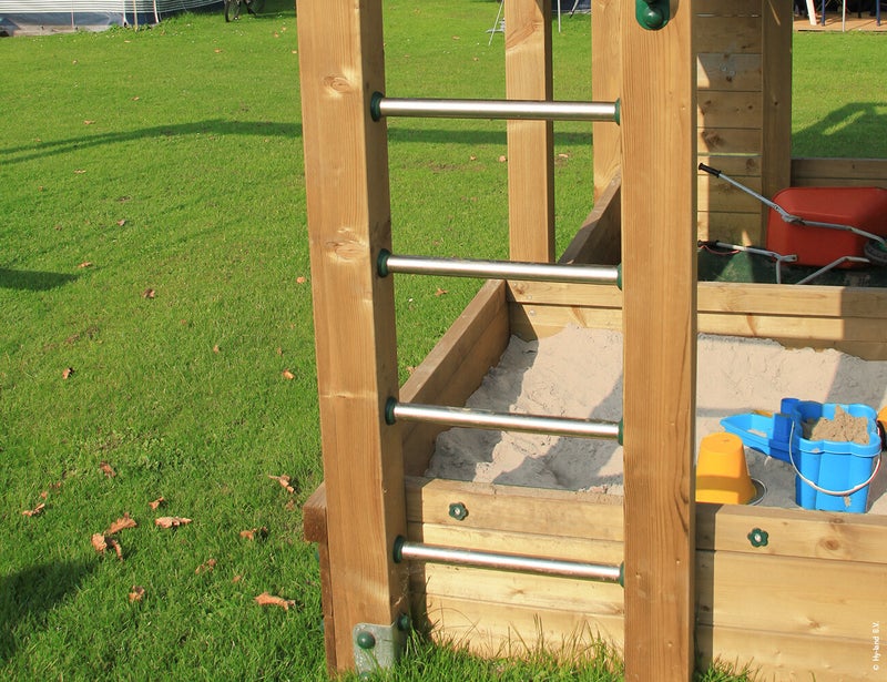 HY-LAND, malli 5 ja keinumoduuli, sis&auml;lt&auml;&auml; puuosat