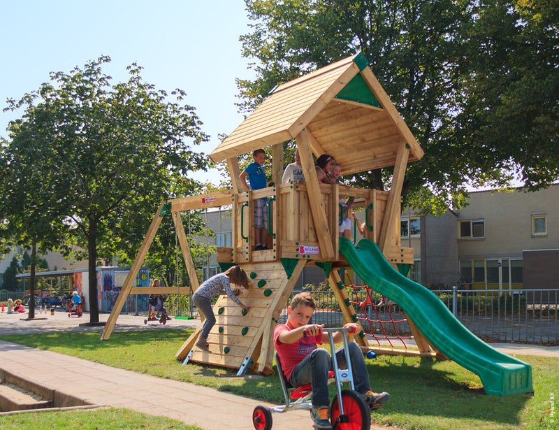 HY-LAND, malli 2 Q ja keinumoduuli, sis&auml;lt&auml;&auml; puuosat