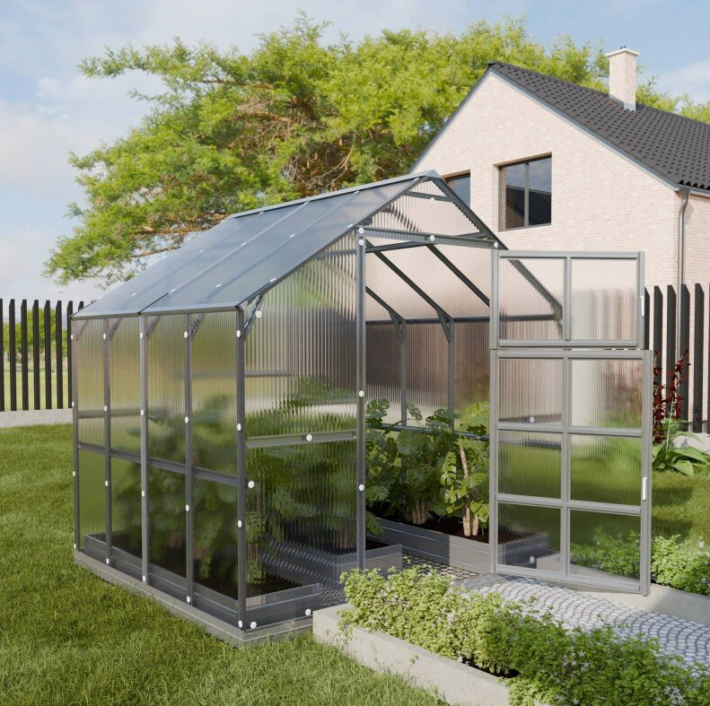 Kasvihuone KLASIKA HOUSE 2,  2,35x2,12 m, 6mm polykarbonaattilevyill&auml;