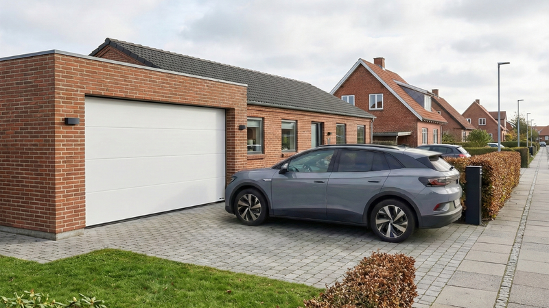 Autotallinovi 240 x 200 cm moottorilla, valkoinen NORDIC HOME