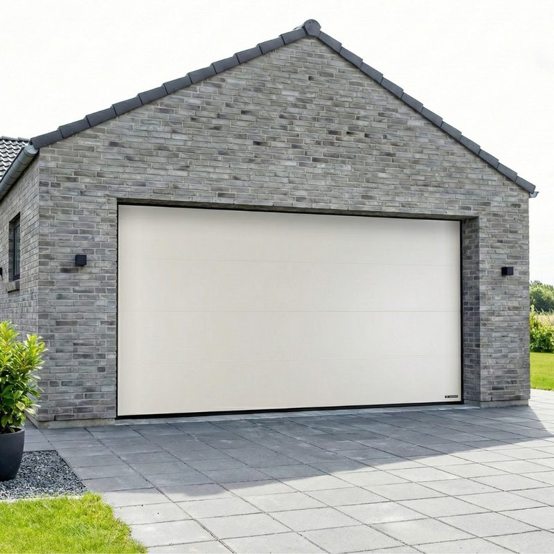 Autotallinovi 240 x 200 cm moottorilla, valkoinen NORDIC HOME