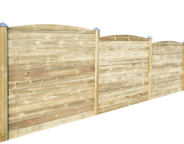 HORTUS 170 cm korkea, kolmen paneelin mittainen ponttilauta-aitasetti, kaareva yl&auml;osa