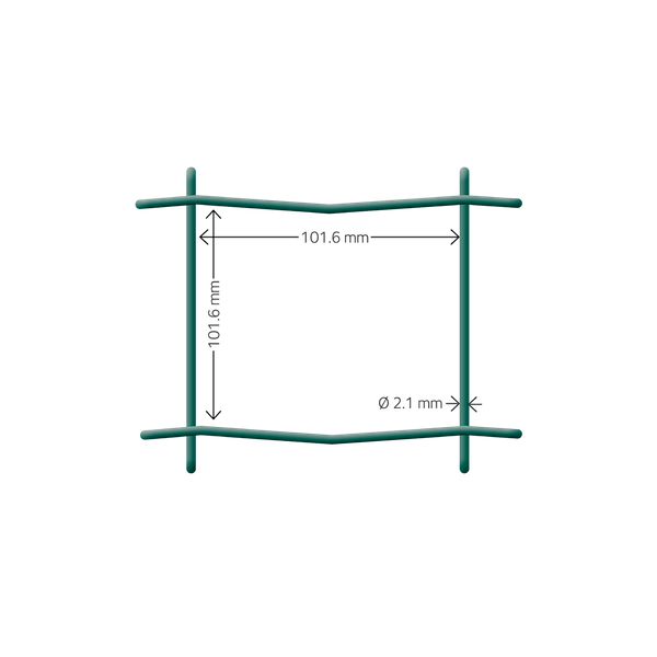 Puutarha-aita, 0% PVC, vihre&auml;, 10 x 10 cm, 90 cm x 25 m