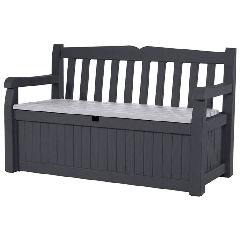 KETER Puutarhapenkki s&auml;ilytyslaatikolla - EDEN GARDEN BENCH 265 L, harmaa
