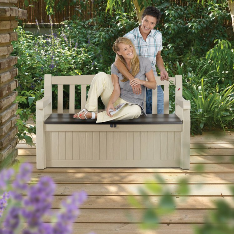 KETER Puutarhapenkki s&auml;ilytyslaatikolla EDEN GARDEN BENCH 265 L, beige